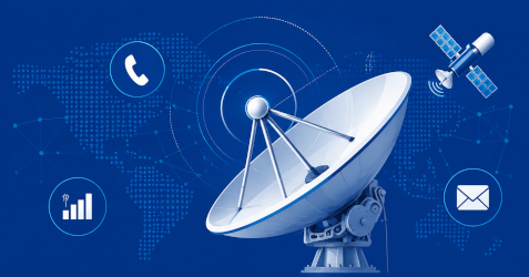 Illustration VSAT et communications électroniques
